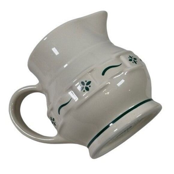 Longaberger Pottery Creamer Woven Tradition Green Cream Pitcher Gravy Syrup Milk - Picture 8 of 8